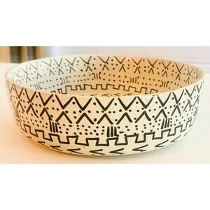 Mud Cloth Natural Soapstone Bowl 8”